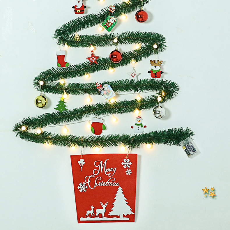 [Spot Quick Hair] Christmas Creative Wall Tree with Light DIY Christmas Hanging Tree Christmas Decorations