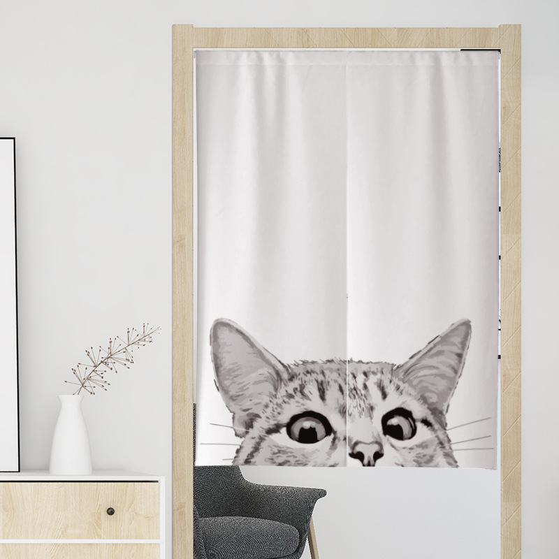 Nordic ins Door Curtain Restaurant Kitchen Bathroom Cotton Linen Fabric Toilet Curtain Japanese Partition Curtain