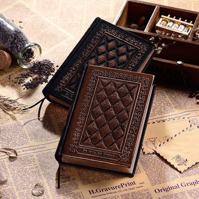 Spot love Gospel Europe and the United States relief leather notepad three-dimensional European retro super thick sketch cross-border notebook