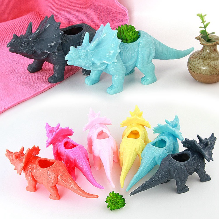 Succulent creative plastic flower pot mini simulation animal Triceratops succulent plant flower pot non-resin ceramic flower pot