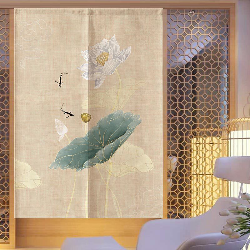 Door Curtain Factory Direct Chinese Style Door Curtain Partition Curtain Kitchen Bedroom Feng Shui Curtain Chinese Style Household Half Curtain