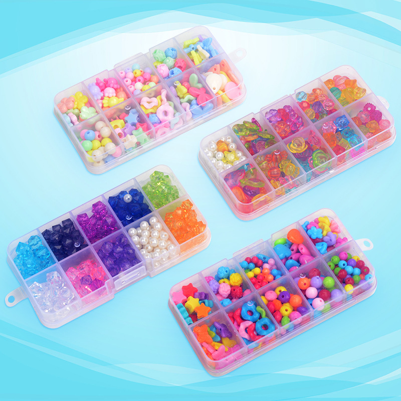Children's beaded toys suit girls' diy handmade beaded necklace acrylic beaded play house toys