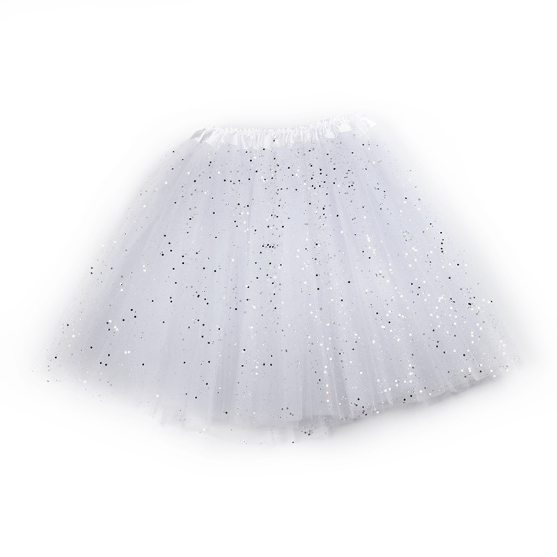 Foreign trade European and American adult tutu skirt sequins 3-layer mesh puffy ballet skirt manufacturers direct supply