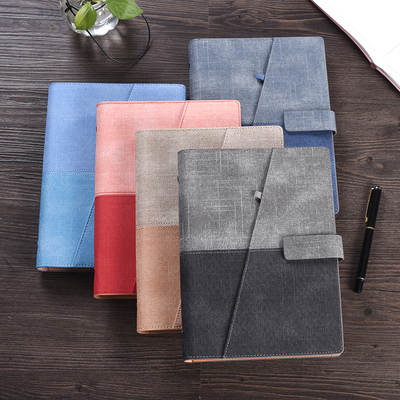 High-grade magnetic buckle loose-leaf with card can insert pen notepad creative office business notebook gift box wholesale