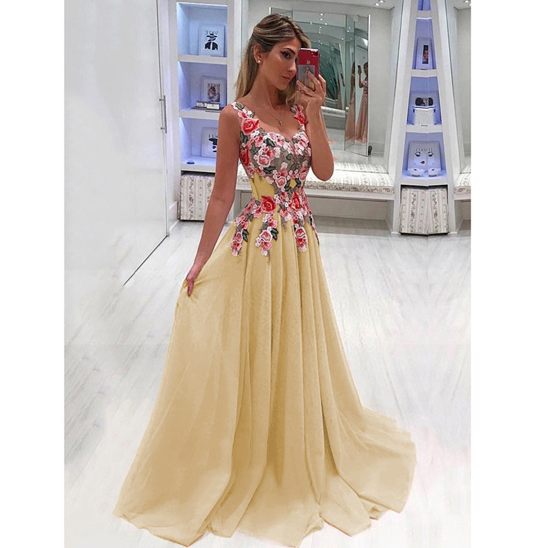 2019 AliExpress wish Explosions Sleeveless Long Dress Cross-border Supply Long Dress MI0746