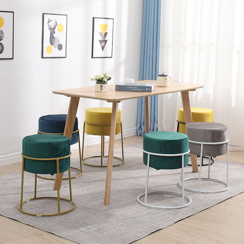 Creative Light Luxury Sofa Stool Home Living Room Door Shoe Changing Stool Creative Fashion Iron Coffee Table Small Stool for Wholesale