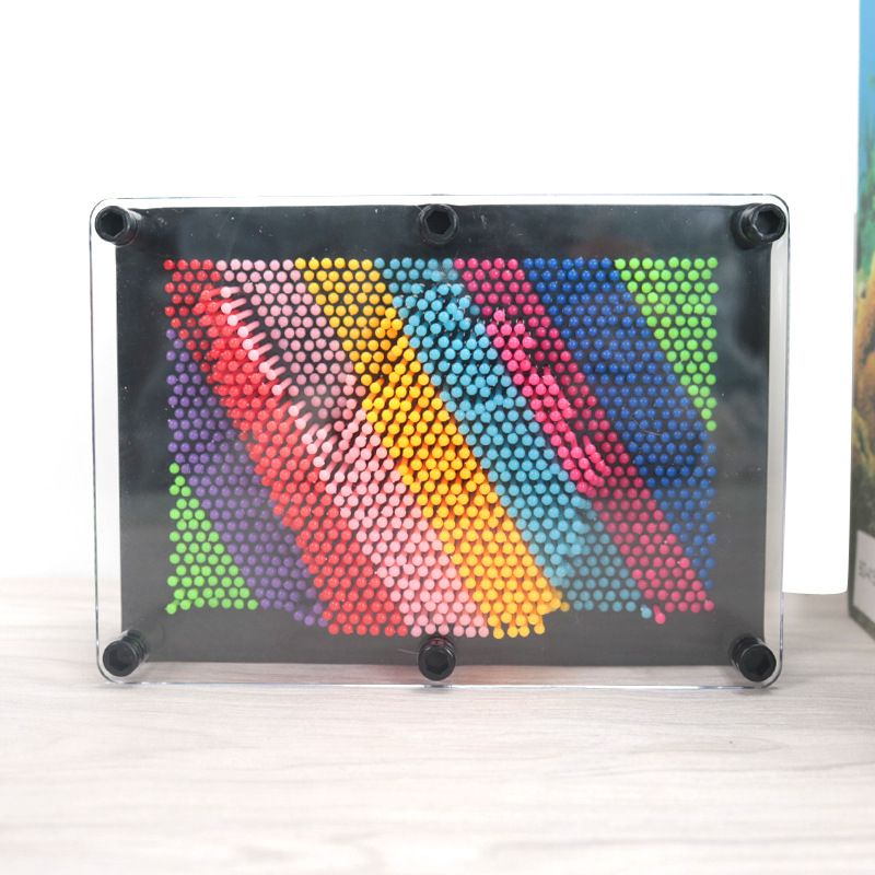 Rainbow Colorful Square Plastic Hand Mold 3d Three-dimensional Variable Needle Painting Hand Mold Children's Handprint Plastic Crafts Play
