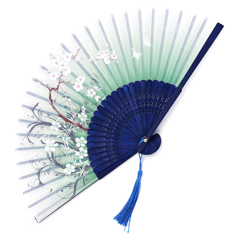 In Stock 7-inch fan folding fan smile fan Chinese style female Japanese style small fan cheongsam props ancient fan