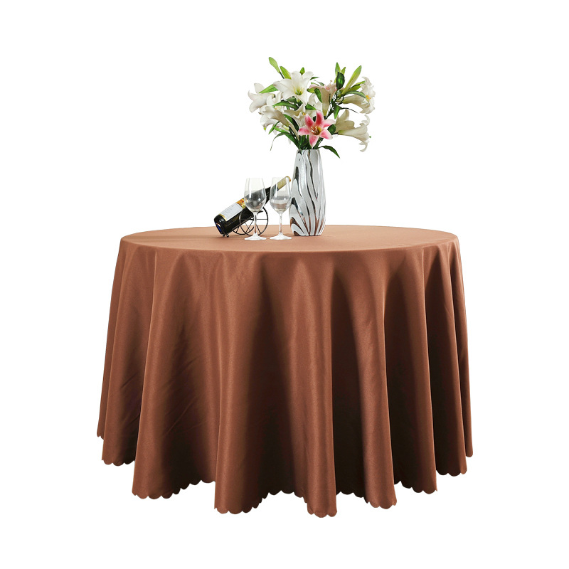 Simple European Style Restaurant Plain Solid Color Pure White Round Table Table Lace Tablecloth Fabric