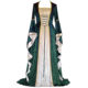 2023wish AliExpress gold velvet bell sleeve retro medieval European court Long and floor skirt