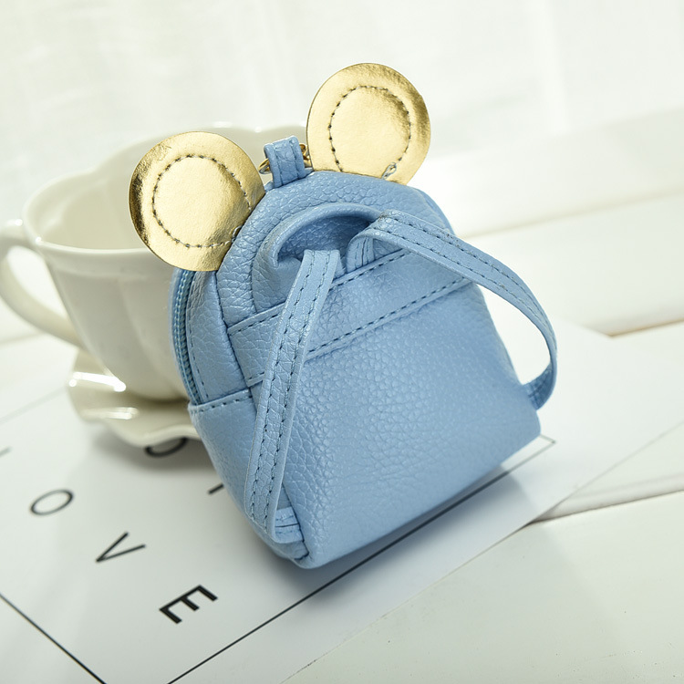 Korean New Cute Key Bag Coin Purse Rivet Mini Schoolbag Car Keychain Pendant Women's Wallet