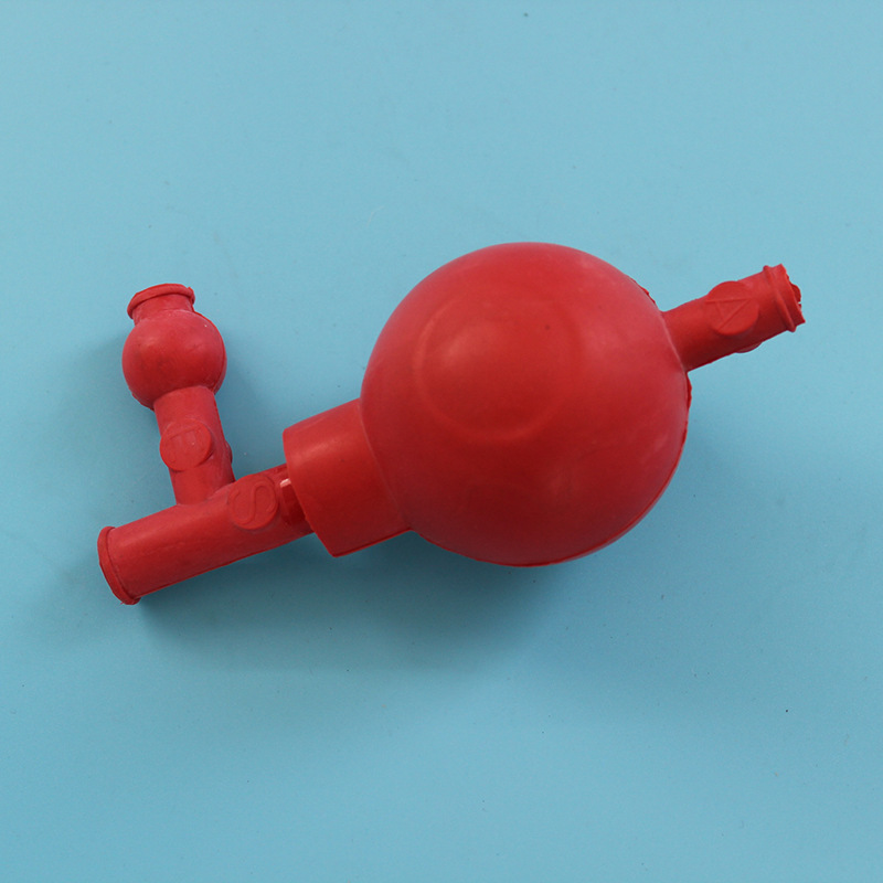 Factory wholesale quantitative suction ball rubber standard three-way pipetting suction ball red blue three-ear suction ball