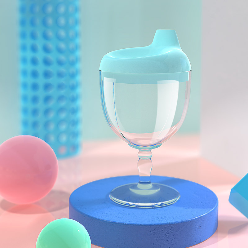 Children's creative water cup baby plastic goblet juice cup beverage cup children's Milk Cup learning drinking cup kindergarten