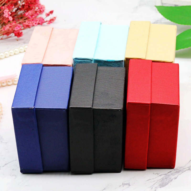 Factory direct solid color jewelry box Watch square packing box cover ring necklace jewelry box hot stamping logo