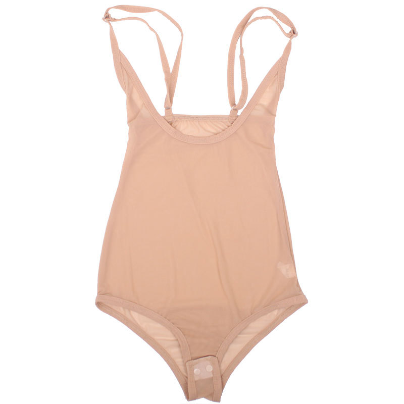 Belly dance top women's transparent mesh strap bottoming chest support top practice clothes vest one-piece