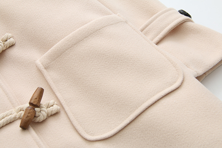 Cappotto di lana con bottoni in legno doppio da donna, autunno e inverno, nuovo stile coreano, piccolo cappotto di lana di media lunghezza S29810_voghion.com