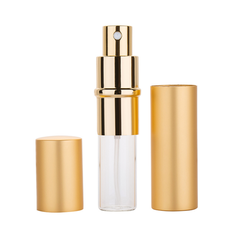 10ml flat-top aluminum perfume bottle matted metal texture empty bottle cosmetic sample bottle in stock spray bottle