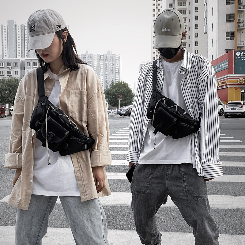 Factory wholesale Korean fashion cool fodder waist bag couple messenger bag Joker ins fashion student multifunctional bag women