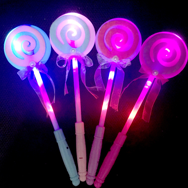 Luminous lollipop led candy flash stick luminous stick children's toy ground push small gift stall wholesale