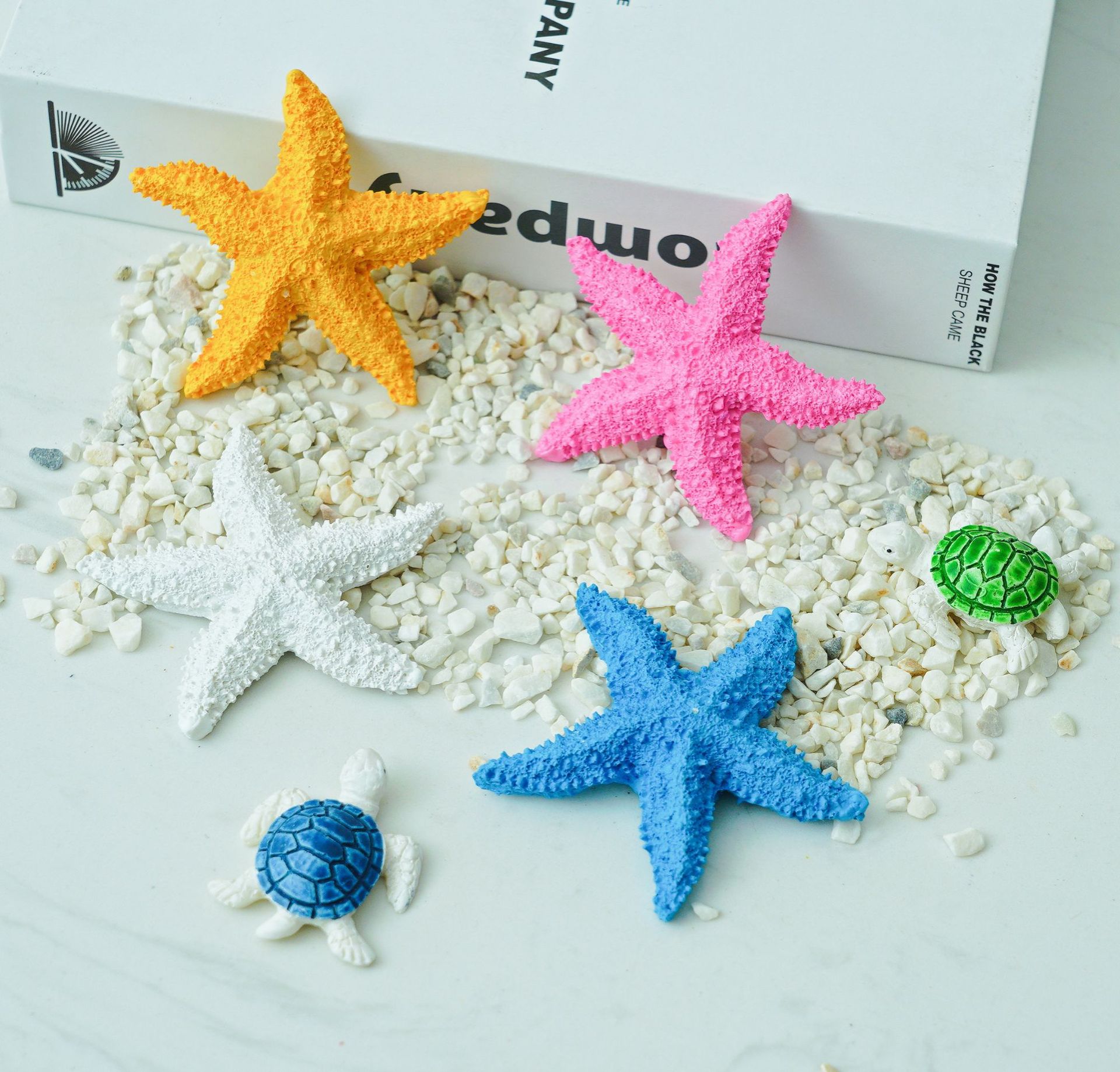 Mediterranean decoration style resin starfish ocean home fish tank decoration shooting props mini starfish 7.5