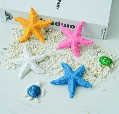 Mediterranean decoration style resin starfish Ocean home fish tank decoration shooting props mini starfish 7.5