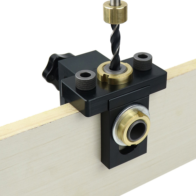 Woodworking Three-in-One Straight Hole Locator Round Wood Dowel Locator Furniture Hole Puncher Connector Hole Puncher