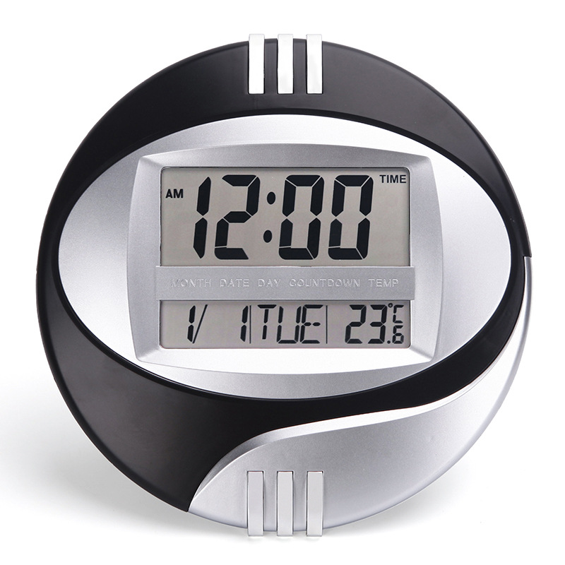 Factory Sales Living Room Bedroom Wall Clock Modern Creative Mute Wall Clock Electronic Clock LCD Display 3885 Large Character Clock