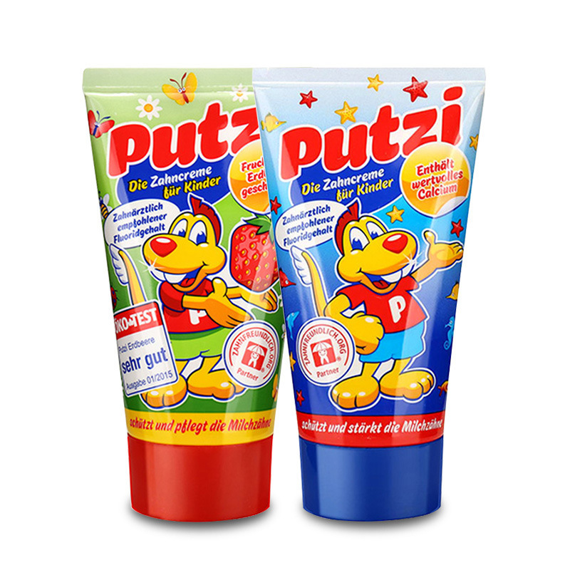 Germany imported children's toothpaste 3-6 years old anti-tooth decay baby fluoride toothpaste press type 50ml