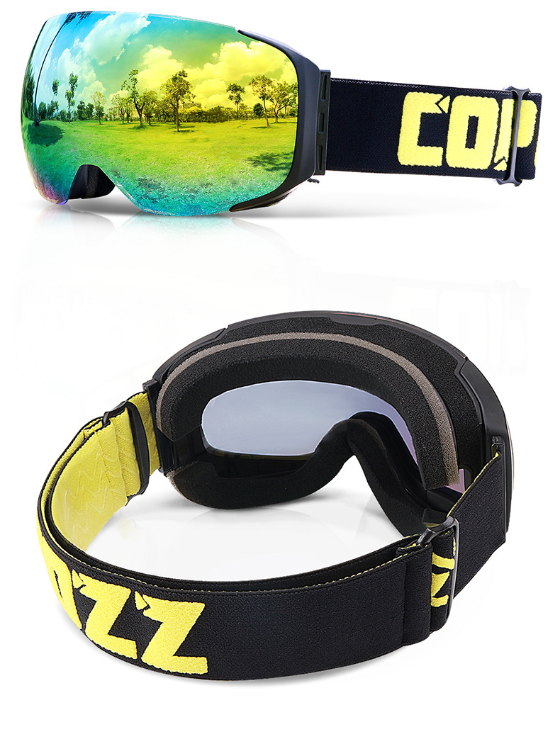 Magnet ski glasses for adults double anti-fog men and women large spherical cocker myopia single and double board equipment_voghion.com