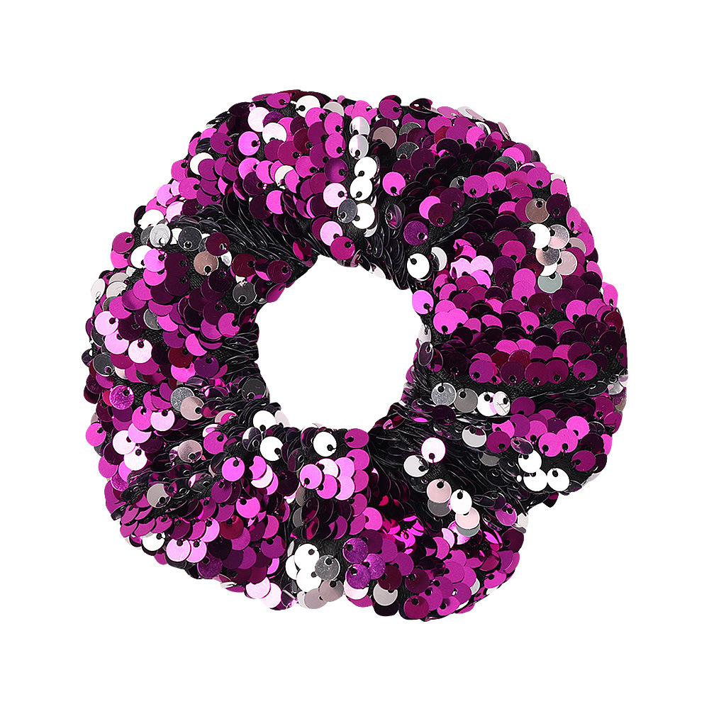 Qiyue Cross-border New Two-color Mermaid Flip Large Bowel Ring Fish Scale Large Sequin Large Bowel Hair Ring Head Flower B169-A