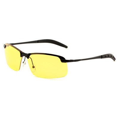 New Anti-glare Polarized Sunglasses Driving Night Vision Goggles Metal Square Glasses Men's 3043 Sunglasses