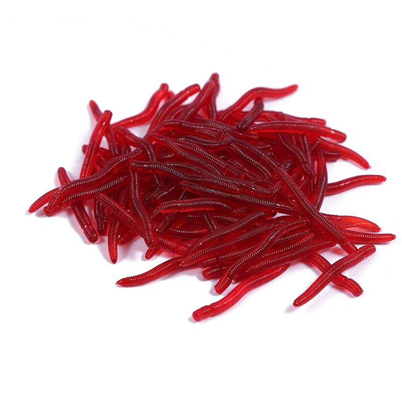 Factory wholesale AliExpress 2cm small red worm bait Sea Fishing Soft Bait earthworm bionic bait lure fishing gear