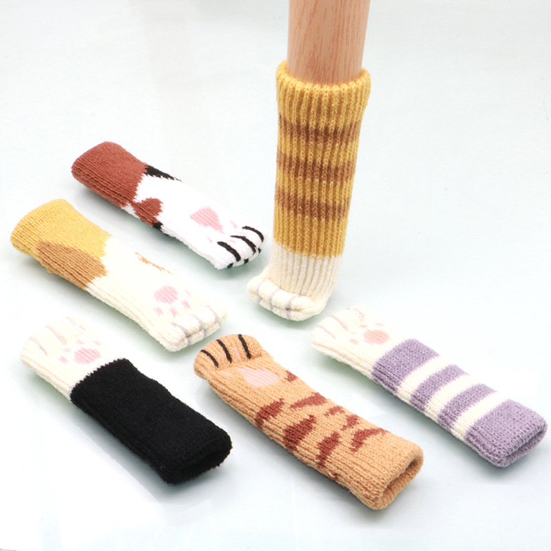 Table and Chair Foot Cover Cat Meat Ball Japanese-style Non-slip Double-layer Thickened Wear-resistant Stool Foot Cover Furniture Silent Chair Protective Pad