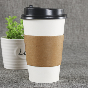 Factory wholesale customized tea shop anti-freezing heat insulation corrugated paper snap-on cup cover color printing advertising coffee cup cover