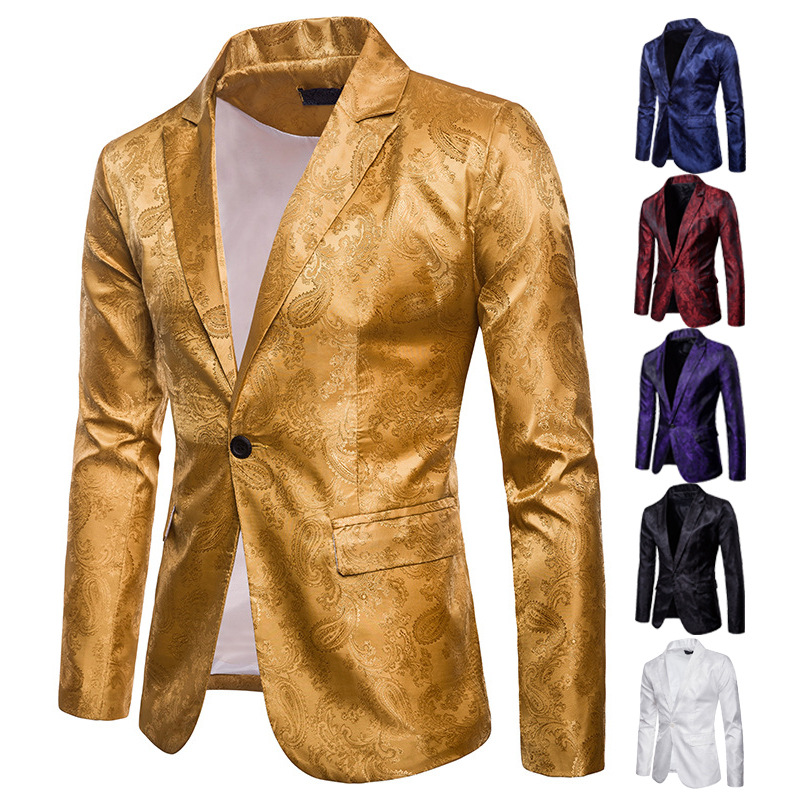 Men's Suit Palace-style Dark Road Design Fashion One Button Matching Slim-fit Men's Suit