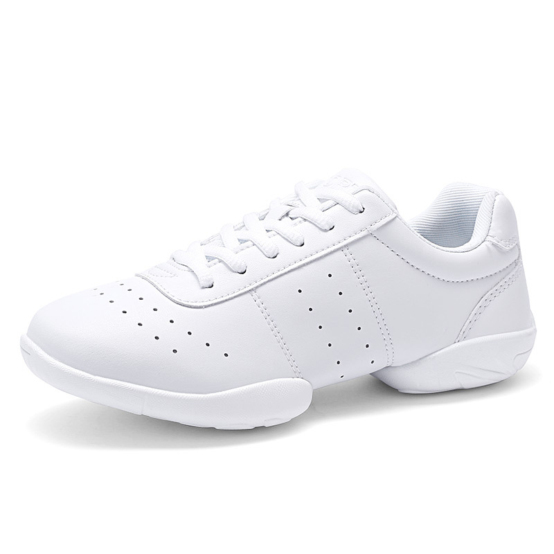 Group Competitive Aerobics Shoes White Fitness Shoes Sports Cheerleading Shoes Women Training Competition Shoes Soft Sole Children