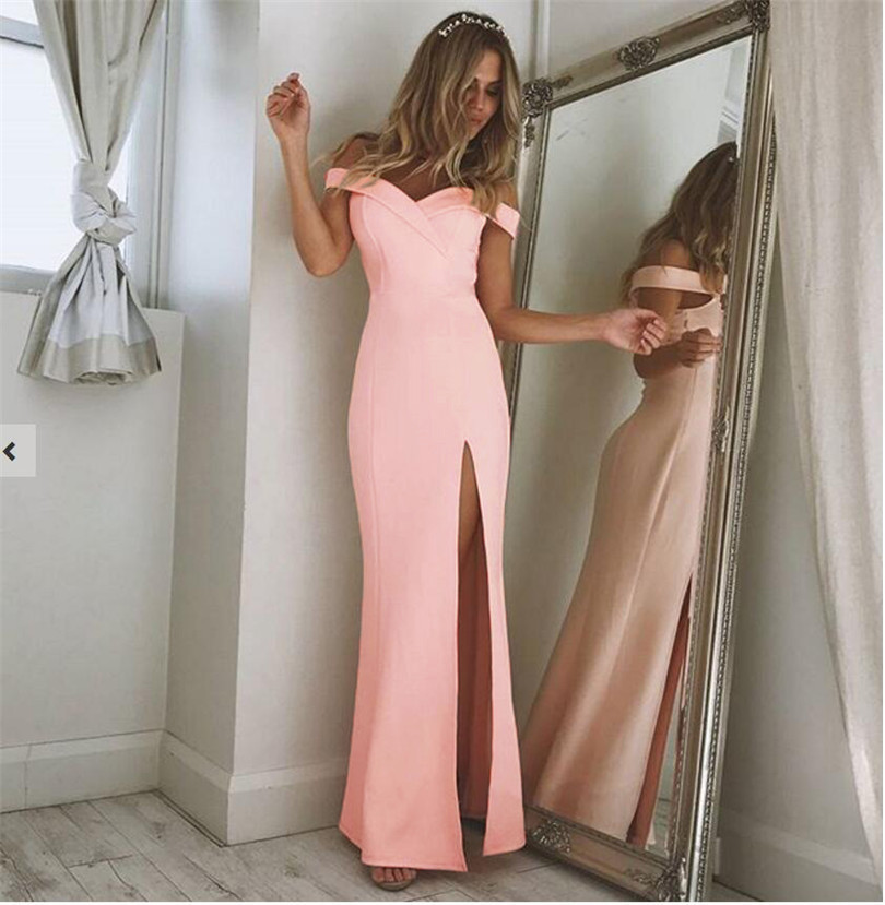 2018 Autumn New Side Slit Dress Quick Selling Through Amazon EBay One Piece Agency Fashion Dresses For Women
