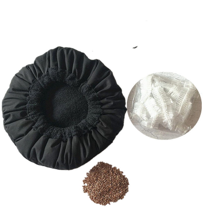 Factory flaxseed heating oil baking cap microwave oven hot steaming deep repair care cap cross border without electric heating