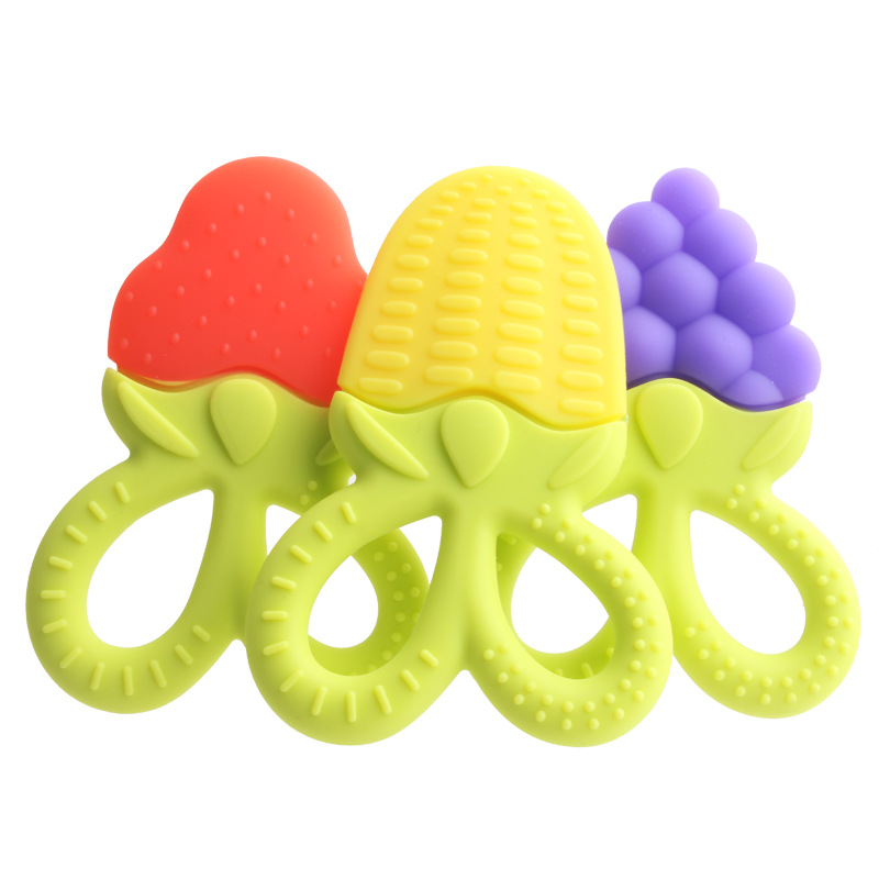 Baby Products Children's Silicone Teeth Gum Baby Bite Soothing Molar Stick Fruit Teeth Baby Molar Wholesale