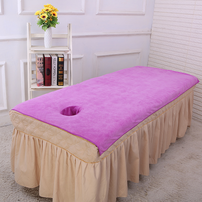 Wholesale Beauty Salon Special Foot Bath Massage Disposable Large Bed Towels with Holes Thickened Beauty Bed Bath Towels Bed Sheet