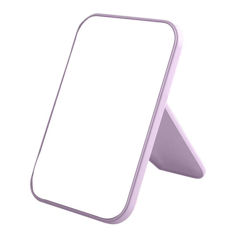 Korean Style Simple Rectangular Desktop Mirror Makeup Mirror Desktop Dressing Mirror Folding Portable Makeup Mirror Plastic