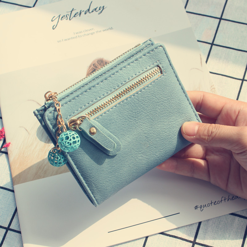 Wallet Women's Short Student Korean Style 2023 New Style Fresh Style Multifunctional Folding Tassel Pendant Wallet Coin Wallet