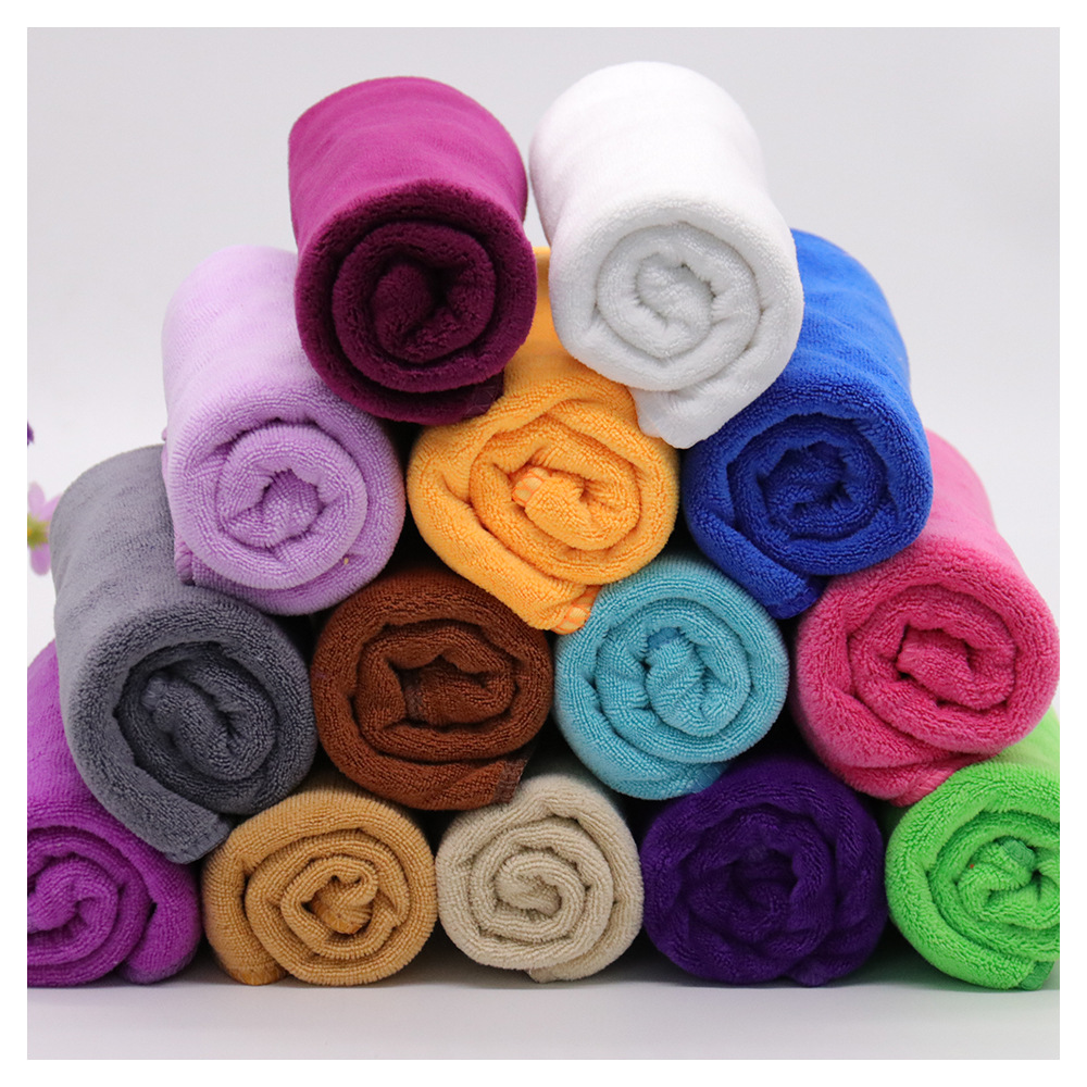 Hair salon hotel barber shop foot massage bath beauty salon special plain color Bath Towel logo absorbent towel wholesale