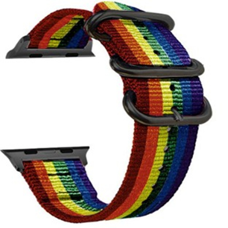 18-color two-layer thick 3.0 cow ring soft nylon canvas strap substitute Apple 1234567 generation