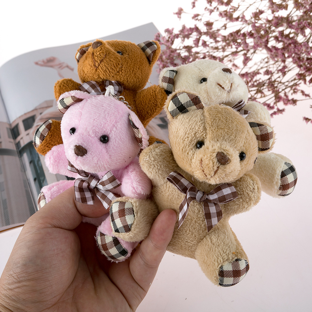 Cute Little Bear Keychain Girl's Bag Pendant Bow Tie Little Bear Pendant Little Bear Doll Wedding Throw