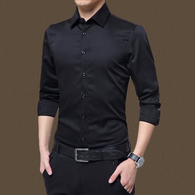 New Autumn Men's Long Sleeve Shirt Formal Dress Professional Wholesale Shirt Long Sleeve Men's White Slim Fit Men's Shirt