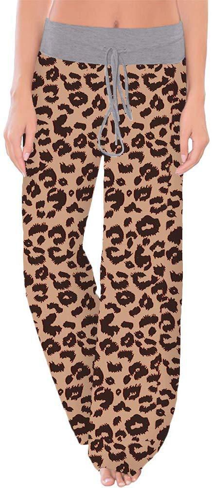 2019 Amazon New European and American Explosions Leopard Print Comfortable Casual Elastic Drawstring Pajama Pants Wide Leg Pants Women's Clothing