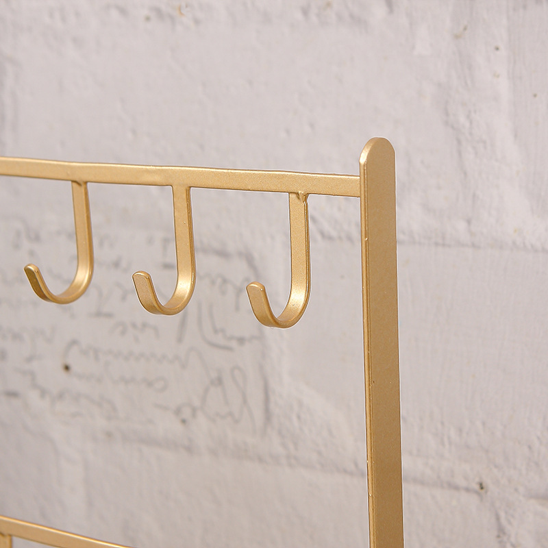 Desktop Iron Jewelry Earrings Hanger Necklace Hair Accessories Earrings Shelf Bracelet Display Rack Key Rack Storage