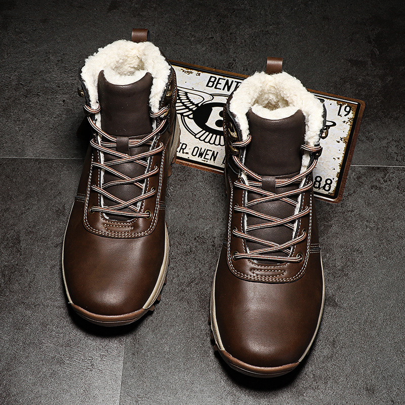 Martin boots men's autumn and winter Korean punk tide shoes plus velvet thick cotton shoes snow boots frock men's shoes wholesale generation