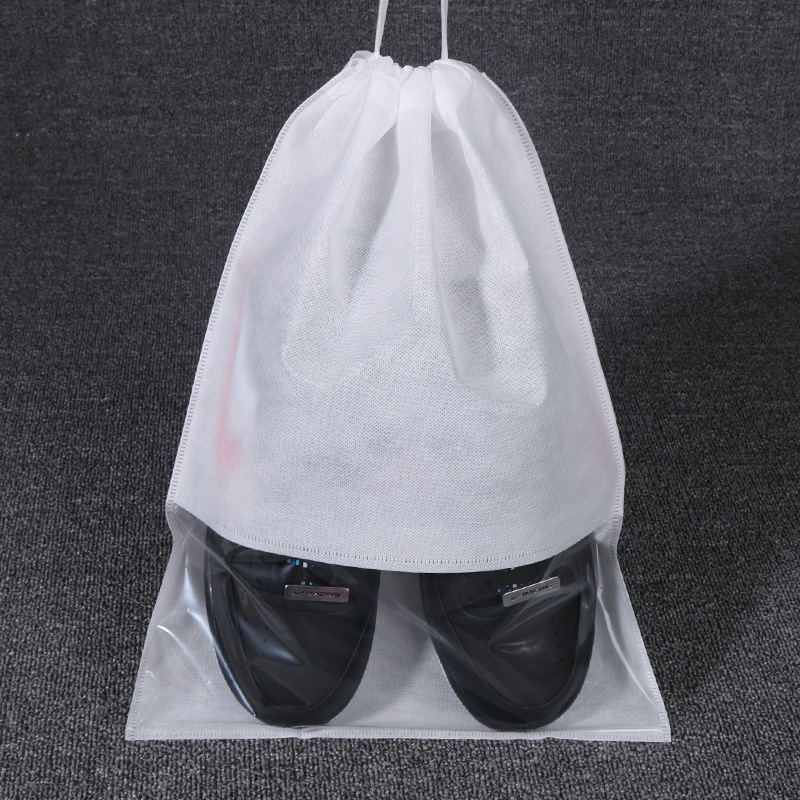 Spot Non-woven Bundle Bag Drawstring Bag Printable Clothing Trendy Brand Shoe Bag Dustproof Storage Bag Printed logo